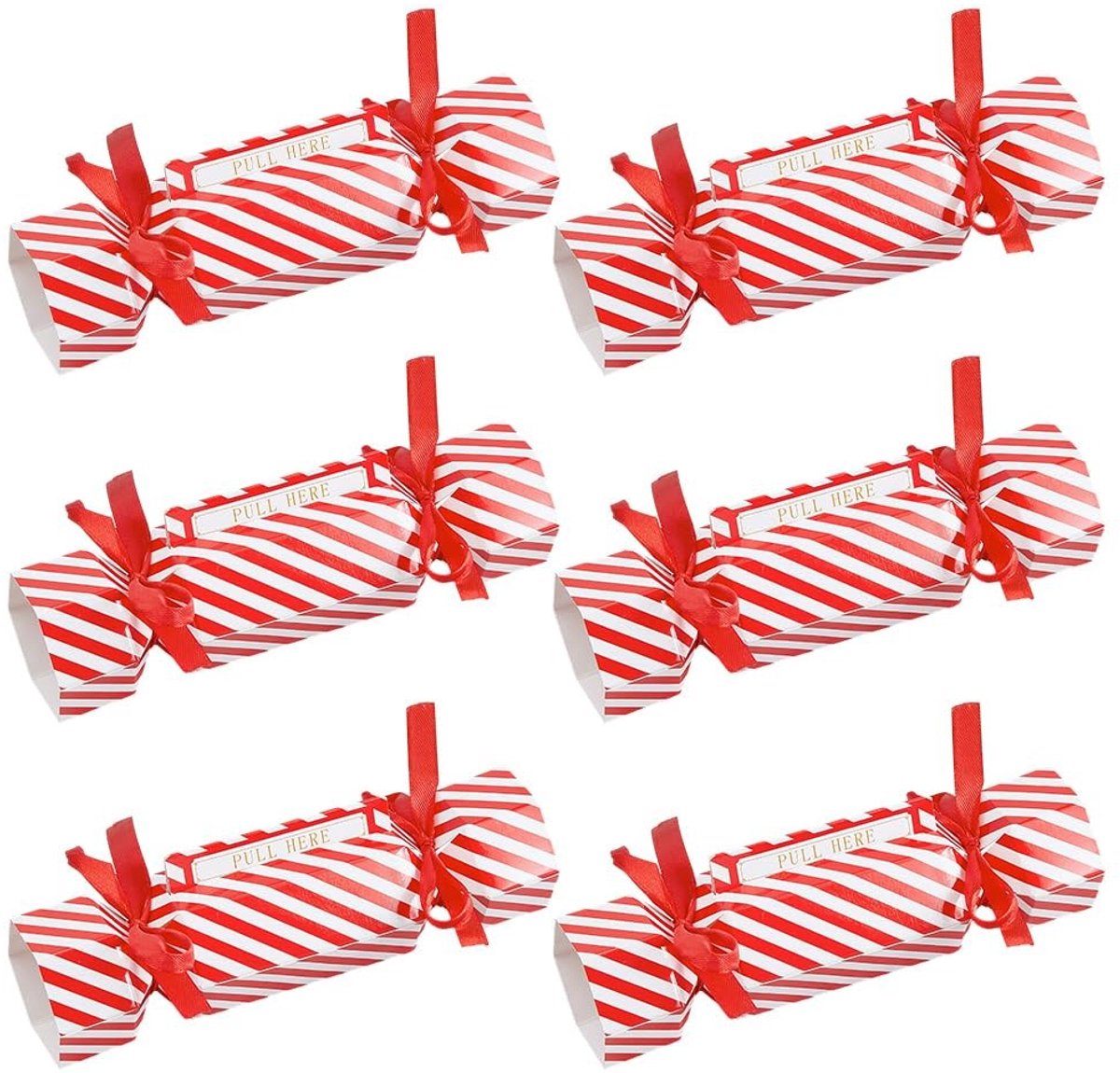Dailygoods- Spaarpot - 6 Stuks Snoepvormige Papier - Cadeauzakjes - Kerst Thema - Verjaardag - Geschenkdozen - Afmetingen 17,5 x 4,5 x 4,5 cm - Cadeauzakje