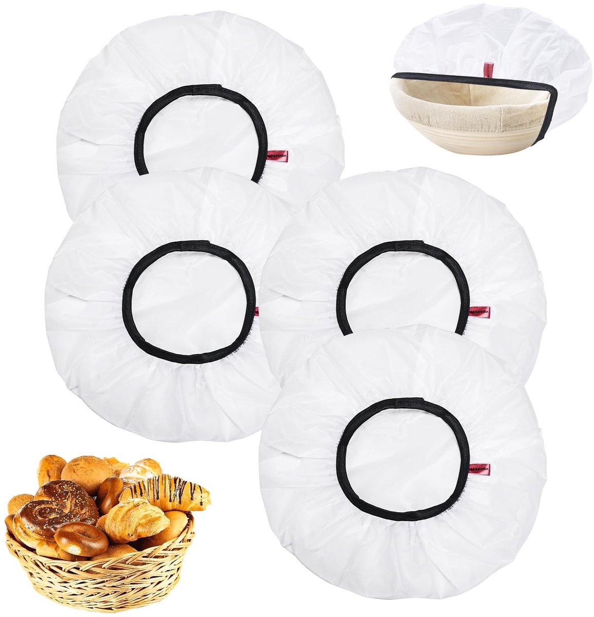 Dailygoods- Afdekhoezen 4 Stuks - Herbruikbare Afdekhoezen - Ronde Afdekhoes 28 cm - Extra Sterk en Scheurvast - Ideaal voor Voedsel - Veilig voor Voedsel - Deksel