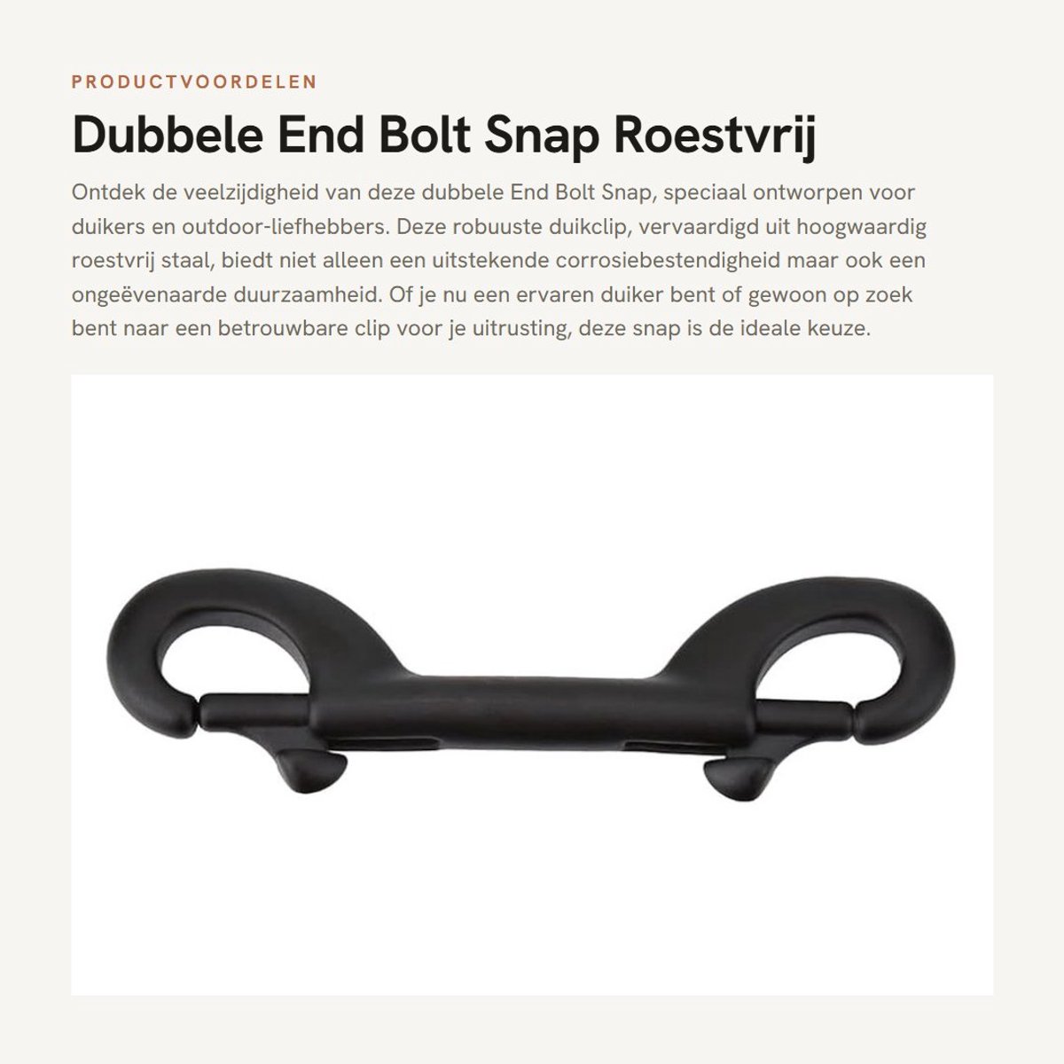 Dailygoods- Duiker Clip Roestvrij Staal - Veerbelaste Duimvergrendeling - Eenvoudige Bevestiging - Duurzaam - Corrosiebestendig - Lichtgewicht 41-76 g - Snaphaak