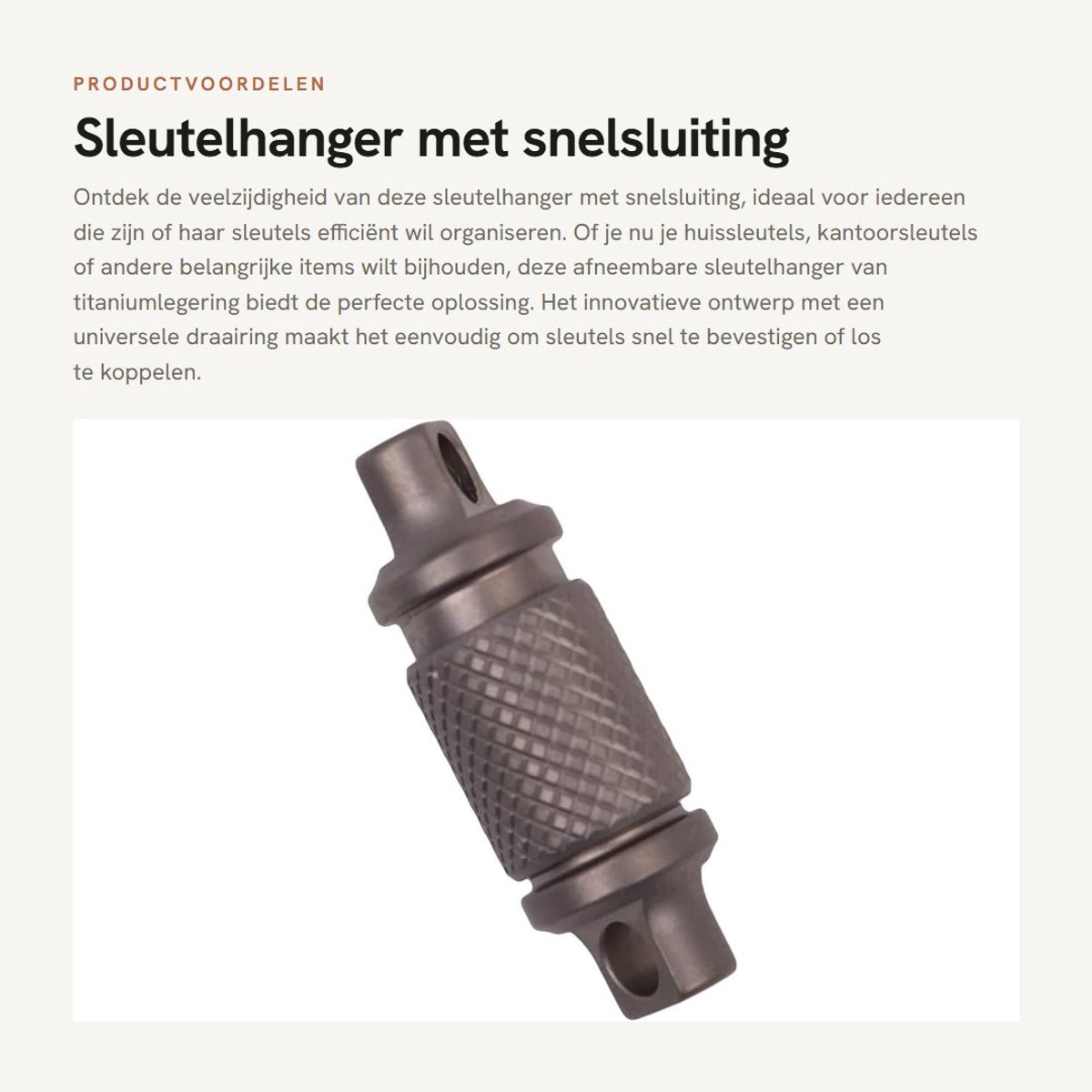 Dailygoods- Sleutelhanger met snelsluiting - Afneembare Sleutelhanger - Titaniumlegering - Roterende Sleutelhanger - Accessoires voor Sleutelhangers - Lichtgewicht 20 g - Sleutelfob