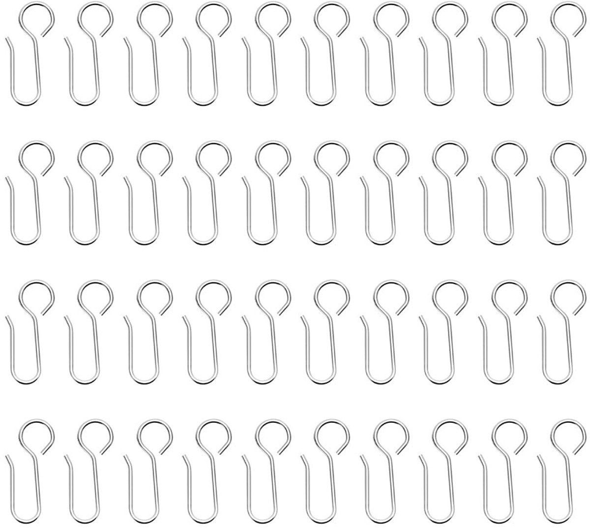 Dailygoods- Gordijn Haken 50 Stuks - Metalen Gordijn Haken - Roestvrij Staal - S-vormige Haken - Stevig en Duurzaam - Geschikt voor Gordijnroeden - Gordijnhaken