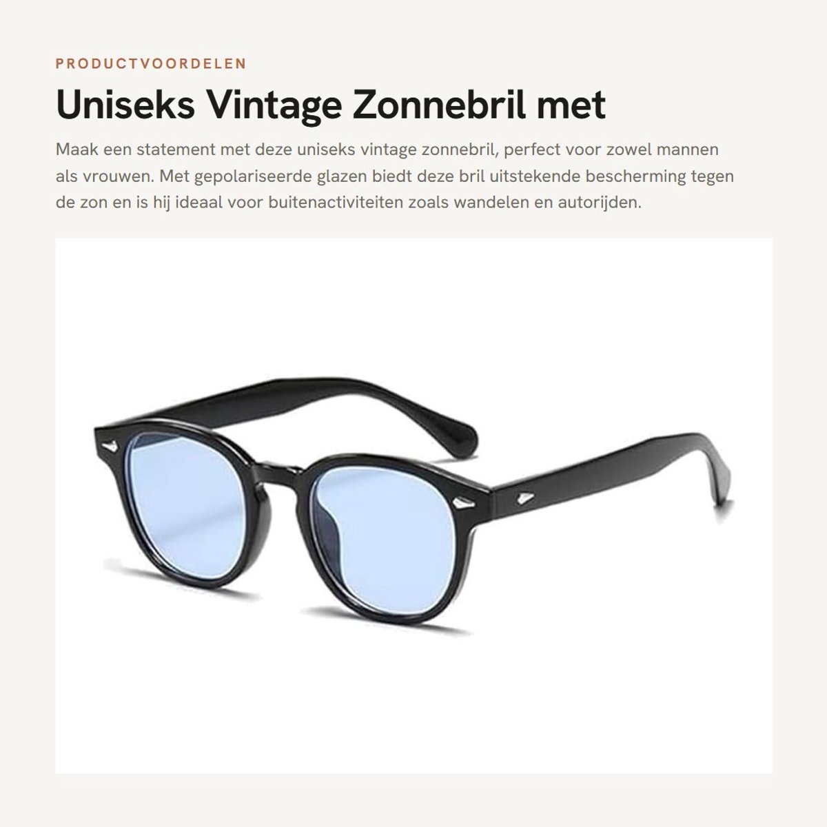 Dailygoods- Zonnebril Heren/Dames Gepolariseerd - Vintage/Rijzonnebril - Retro Ovaal - Duurzaam - Geschikt voor Buitenactiviteiten - Modieuze Accessoire