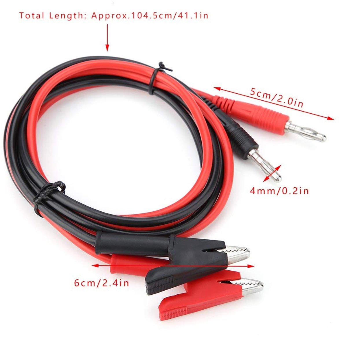 Dailygoods - Silicone Banana Plug - 4 mm - met Pliers - 2 Stuks - Rood en Zwart - Connectoren - Geschikt voor luidsprekers en audioapparatuur