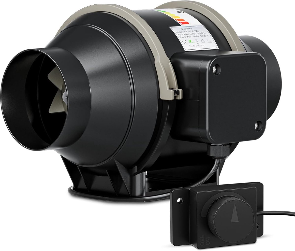 Kanaalventilator - Afzuigventilator - Luchtstroom Regelen - Stille EC-motor - 10 cm - Zwar