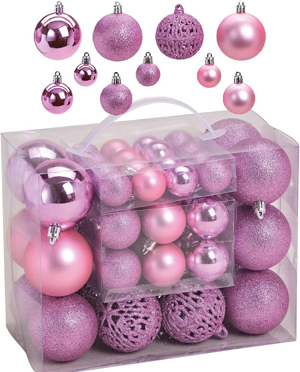 Kerstballen set - Kerstboomversiering - Feestelijke Decoratie - Onbreekbaar Kunststof - 100 stuks - Blauw – foto 3