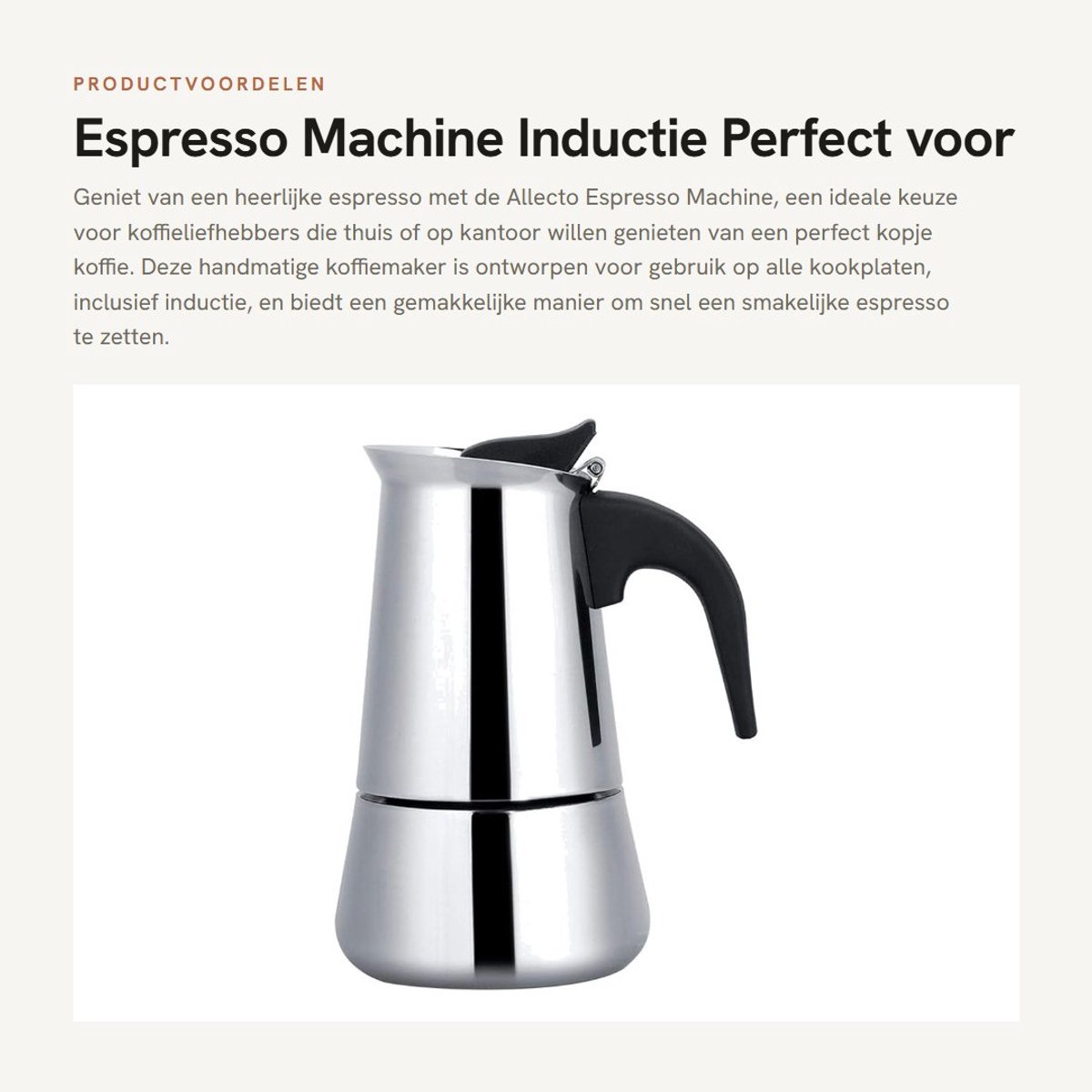 Dailygoods- Espressomachine 450 ml - Roestvrij Staal - Koffiezetapparaat voor Thuis - Campingkoffiekoker - Geschikt voor Gas/Electric/Inductie - Eenvoudige Bediening