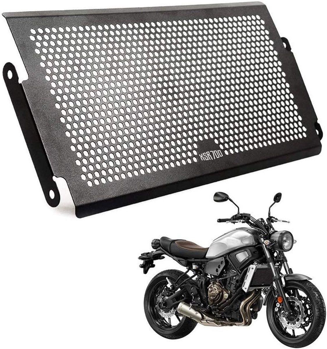 Motorfiets Radiatorbeschermer - Beschermrooster Motor - Motor Beschermen - Roestvrij Staal - 37.9 x 20 cm - Zwart