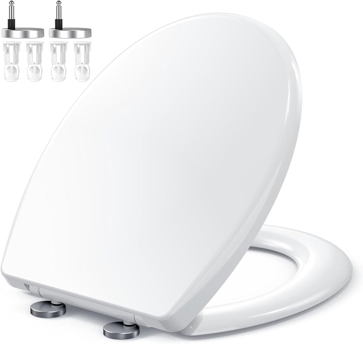 Toiletbril - Zachte sluiting - Badkamer opknappen - Snel los te maken - Standaard O-vorm - Wit