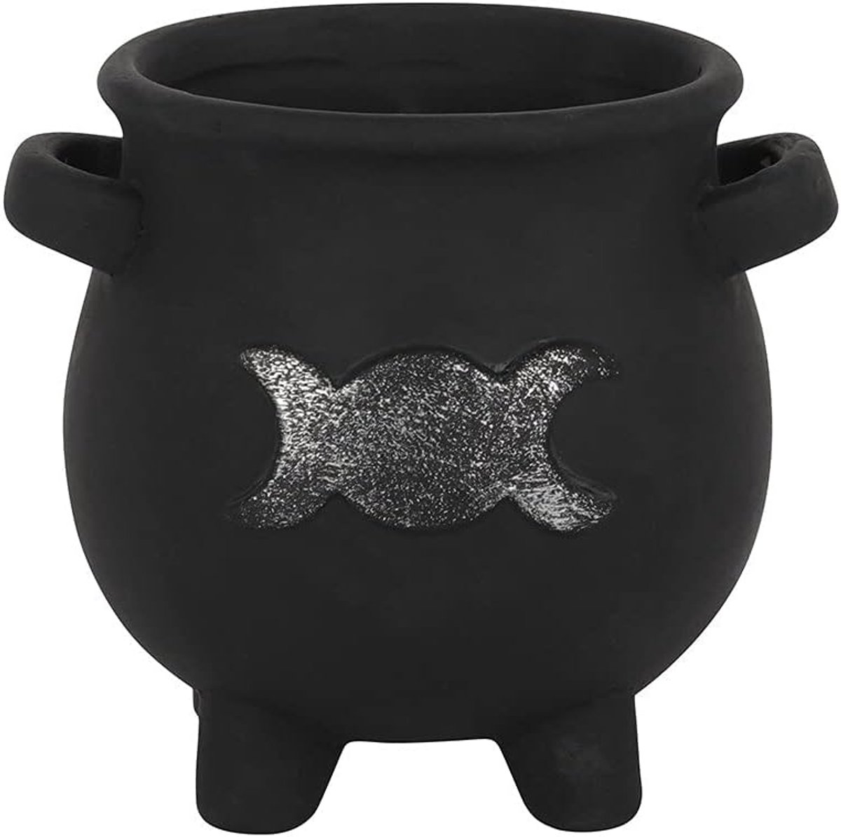 Bloempot Ketel - Decoratieve pot - Planten Sieren - Uniek Maan Design - 12 x 13 cm - Zwart