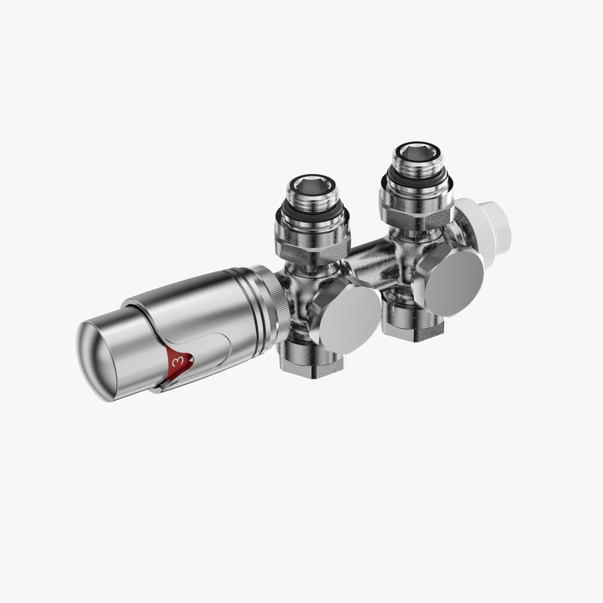 Radiatorkraan set - Meerdere aansluitingen - Centrale verwarming - Met thermostatische regeling - 50 mm hartafstand - Antraciet grijs