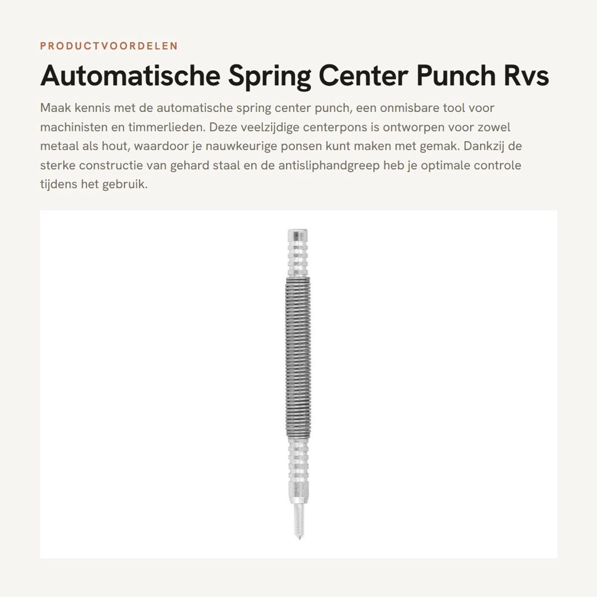 Dailygoods- Center Punch Automatische Veerbelaste - Stalen Constructie - Antisliphandgreep - Pre-boren Gereedschap - Hoogwaardige Duurzaamheid - Conische Punt - Pons