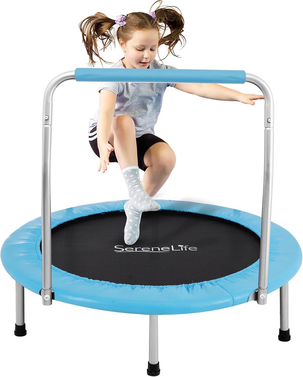 Opvouwbare Mini Trampoline - Fitness Rebounder - Binnen Sporten - Veilig Springen - 36 Inch - Lichtblauw