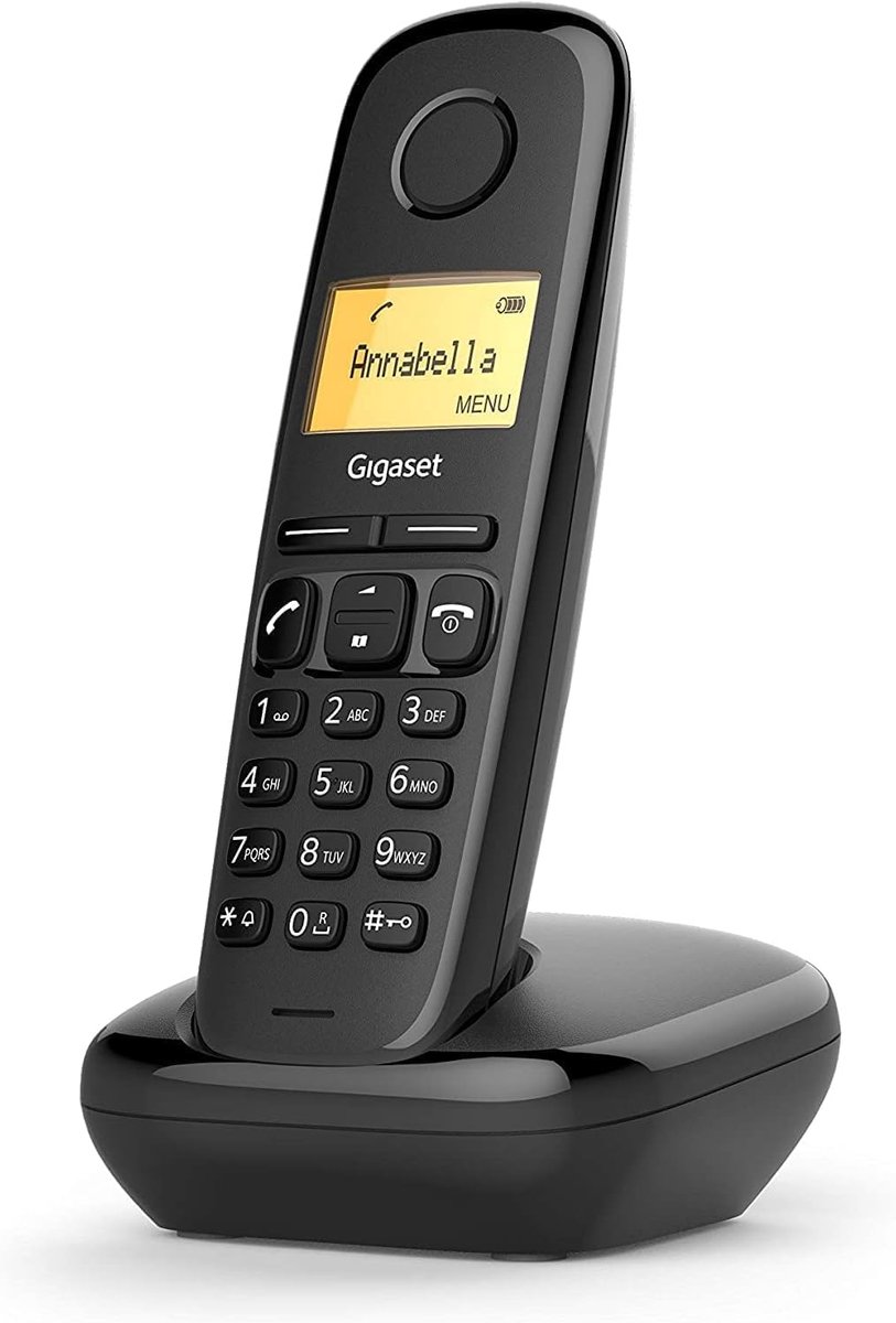 Draadloze Huistelefoon - DECT Telefoon - Thuis Bellen - Groot Verlicht Display - 18 Uur Beltijd - Zwart