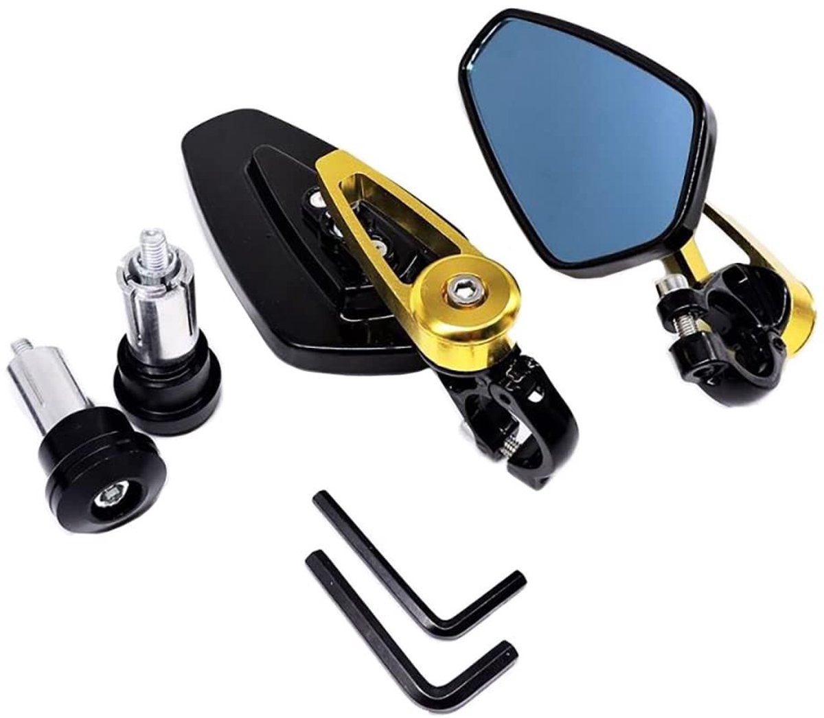 Dailygoods- Achteruitkijkspiegels HD Glas - Verstelbaar Ontwerp - 2x Motor Spiegels - Universele Bar End - Aluminium - 360 Graden Draaibaar - Motorfiets Spiegels