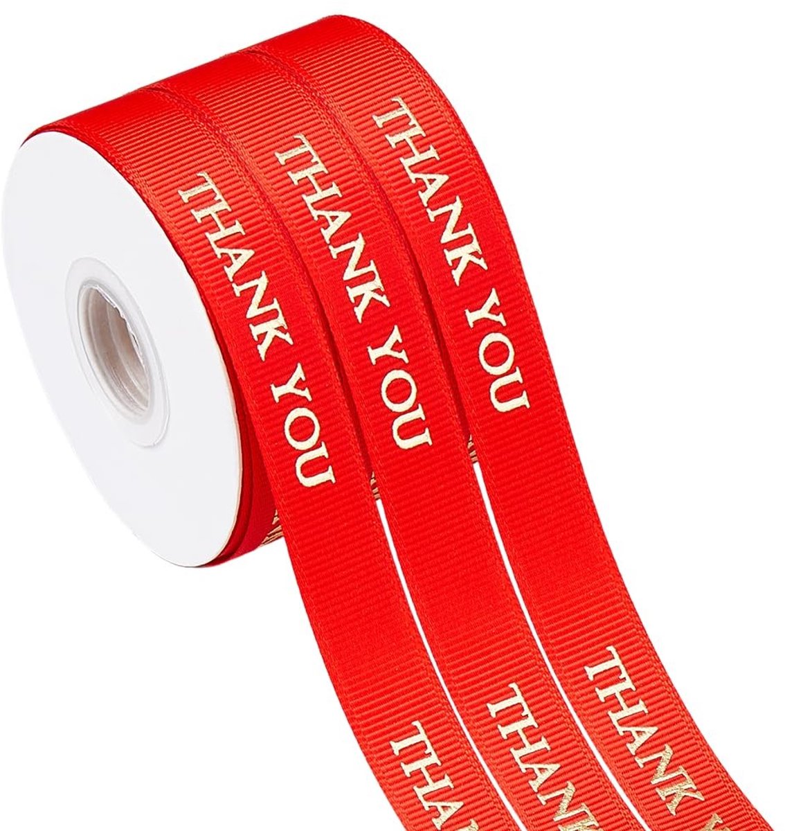Dailygoods- Cadeauverpakkingslint 15 mm breed - Decoratie Lint - Satijnen Lint - Gouden Stempel - Doe-Het-Zelf - 10 meter per rol - Decoratielint