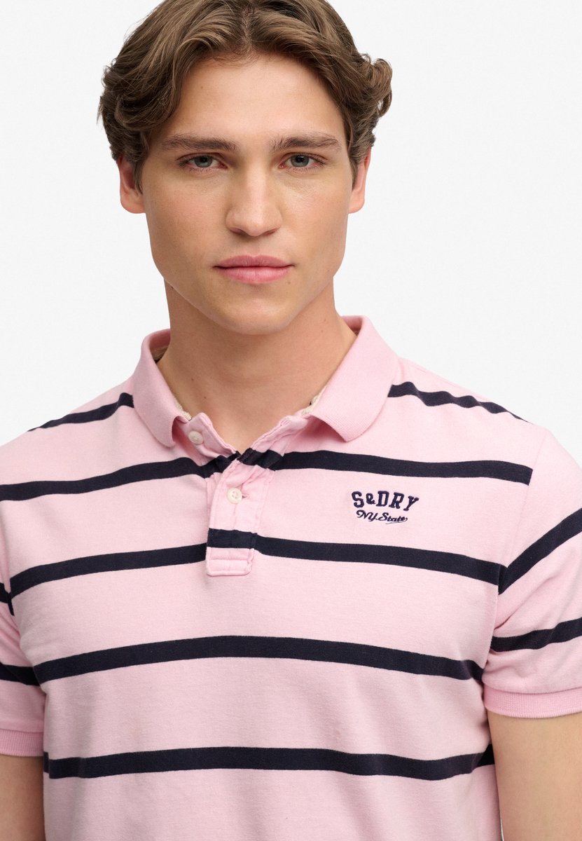Superdry Vintage Stripe Jersey Korte Mouw Poloshirt XL Man Marineblauw