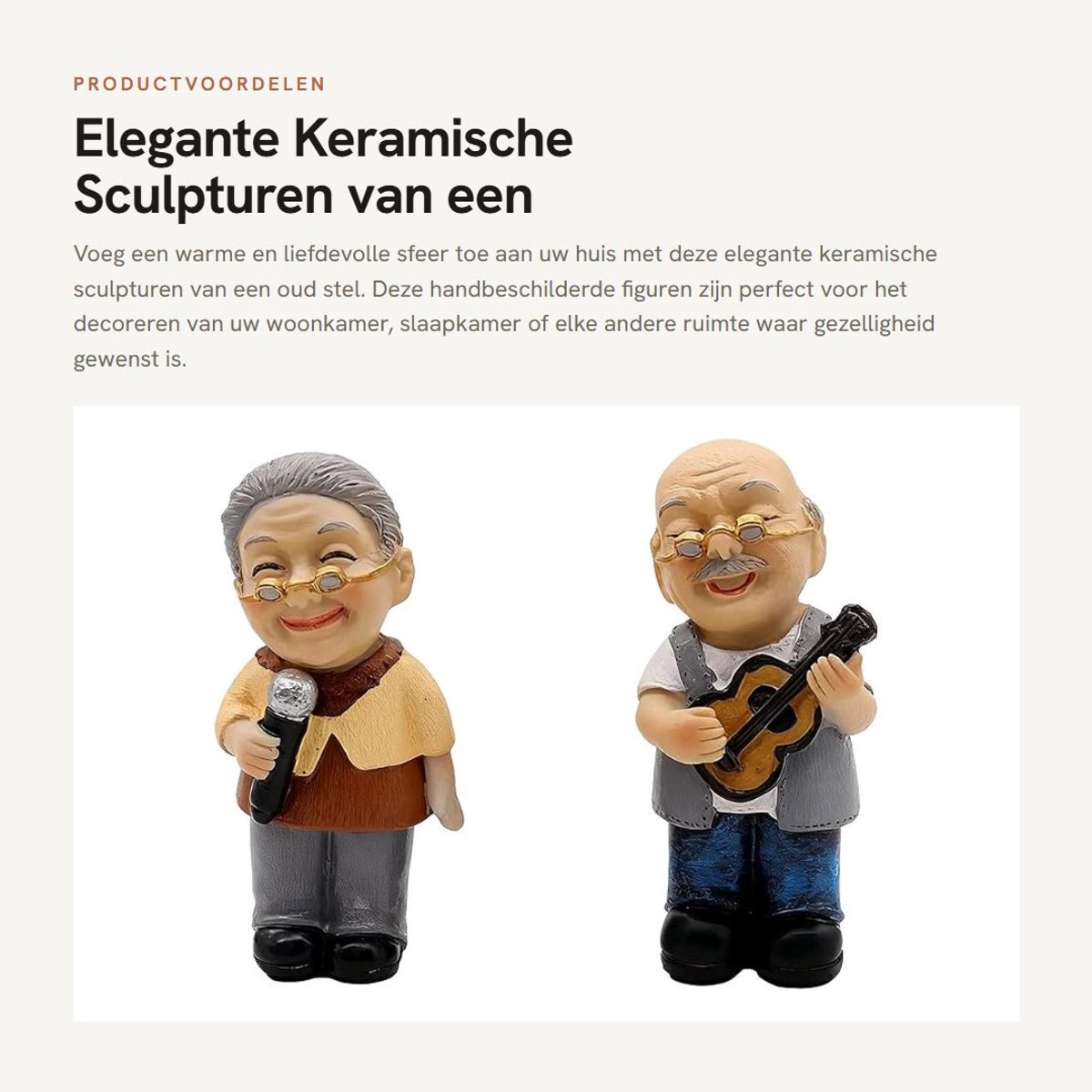 Dailygoods - Elegante Keramische Sculpturen van een Oud Stel