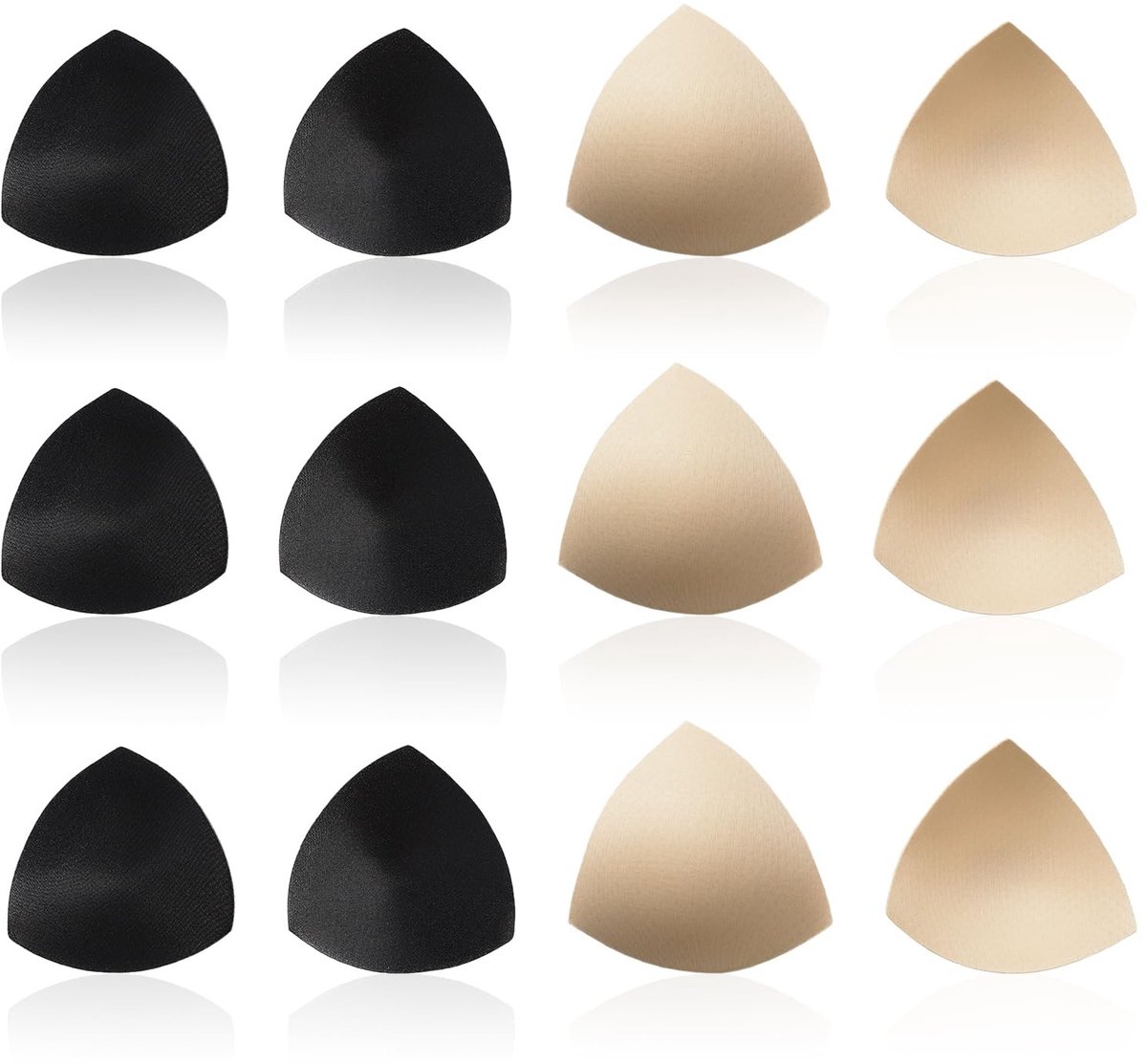 Dailygoods- Bh-pads 6 Paar - Verwijderbare Vulling - Driehoekige Inzetstukken - Sportcups - Beha-inzetstukken - Ideaal voor Badkleding