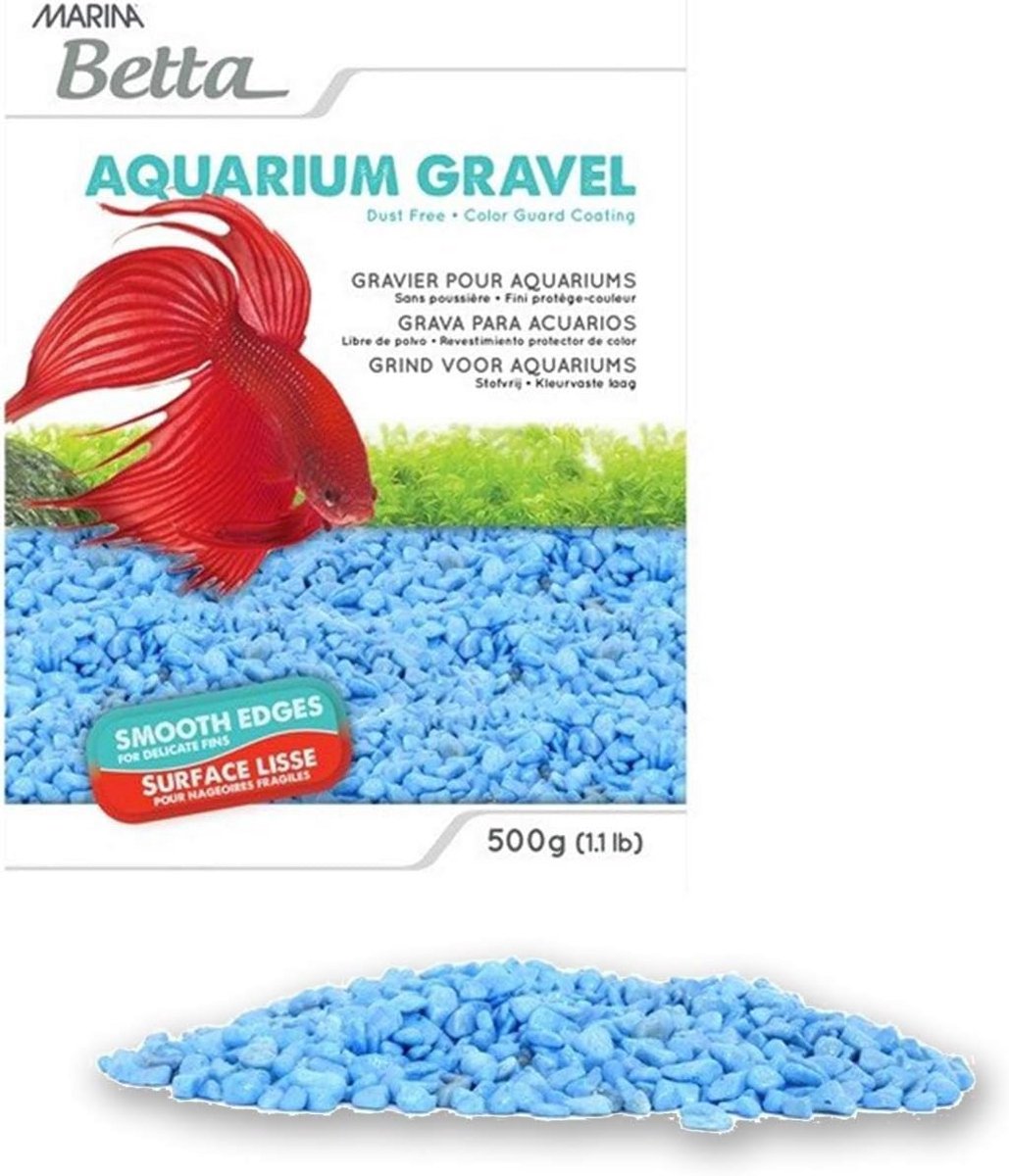 Aquarium Grind - Vissen Bodembedekking - Decoratie Aquarium - Afgeronde Randen - 500 gram - Lichtblauw