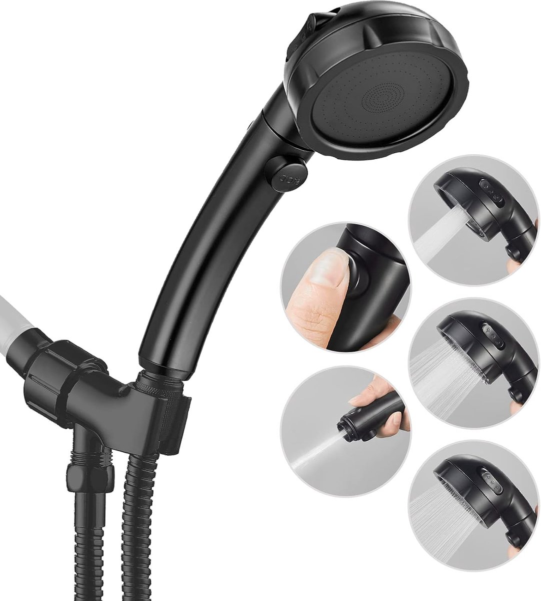 Hogedrukdouchekop - Handdouche met slang - Comfortabel douchen - 3 instelbare standen - 24