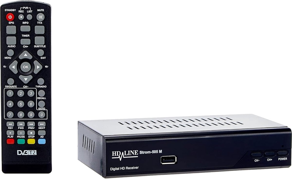 DVB-T2 Ontvanger Full HD 1080P 4K HEVC H.265 met HDMI en SCART | Compacte Digitale Terrestrische Decoder