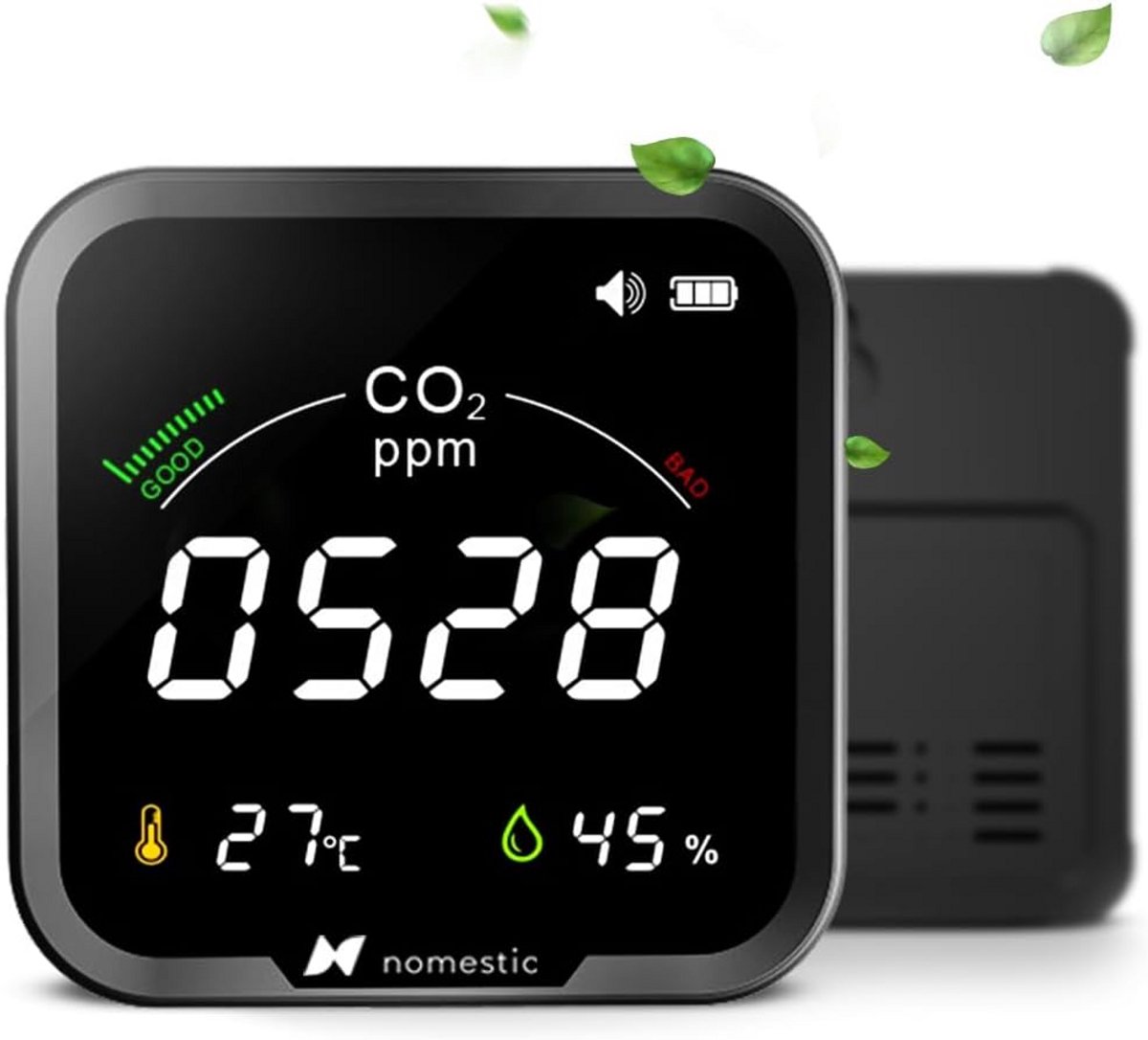 CO2 Meter - Luchtkwaliteit Sensor - Binnenklimaat Monitoren - NDIR Sensor - 3-in-1 - Grijs