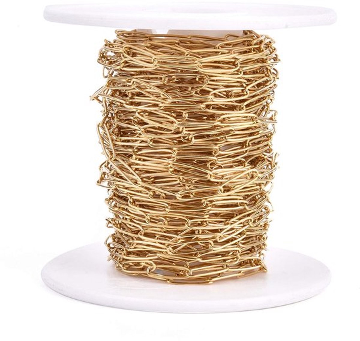 Dailygoods- Paperclip Ketting 10 Meter - Gouden 304 Roestvrij Staal - Gesoldeerd - Armband/Choker Maken - Sterk en Economisch - 10 mm Link - Sieradenketting