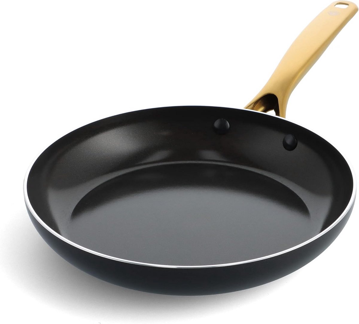 Keramische Koekenpan Anti-aanbakpan Gezond Koken Diamant Doordrenkte Laag 25 cm Zwart