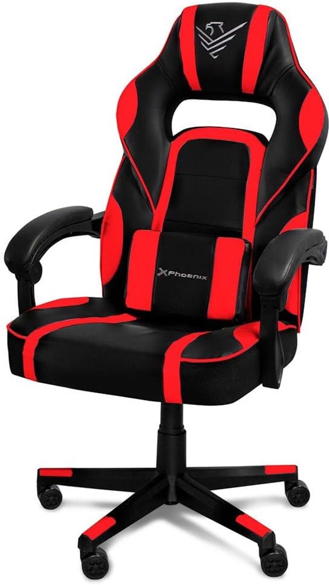 Gaming Stoel - Bureaustoel PC Stoel - Comfortabel Gamen - Verstelbare Rugleuning - 77 x 64 x 77 cm - Rood — afbeelding 4
