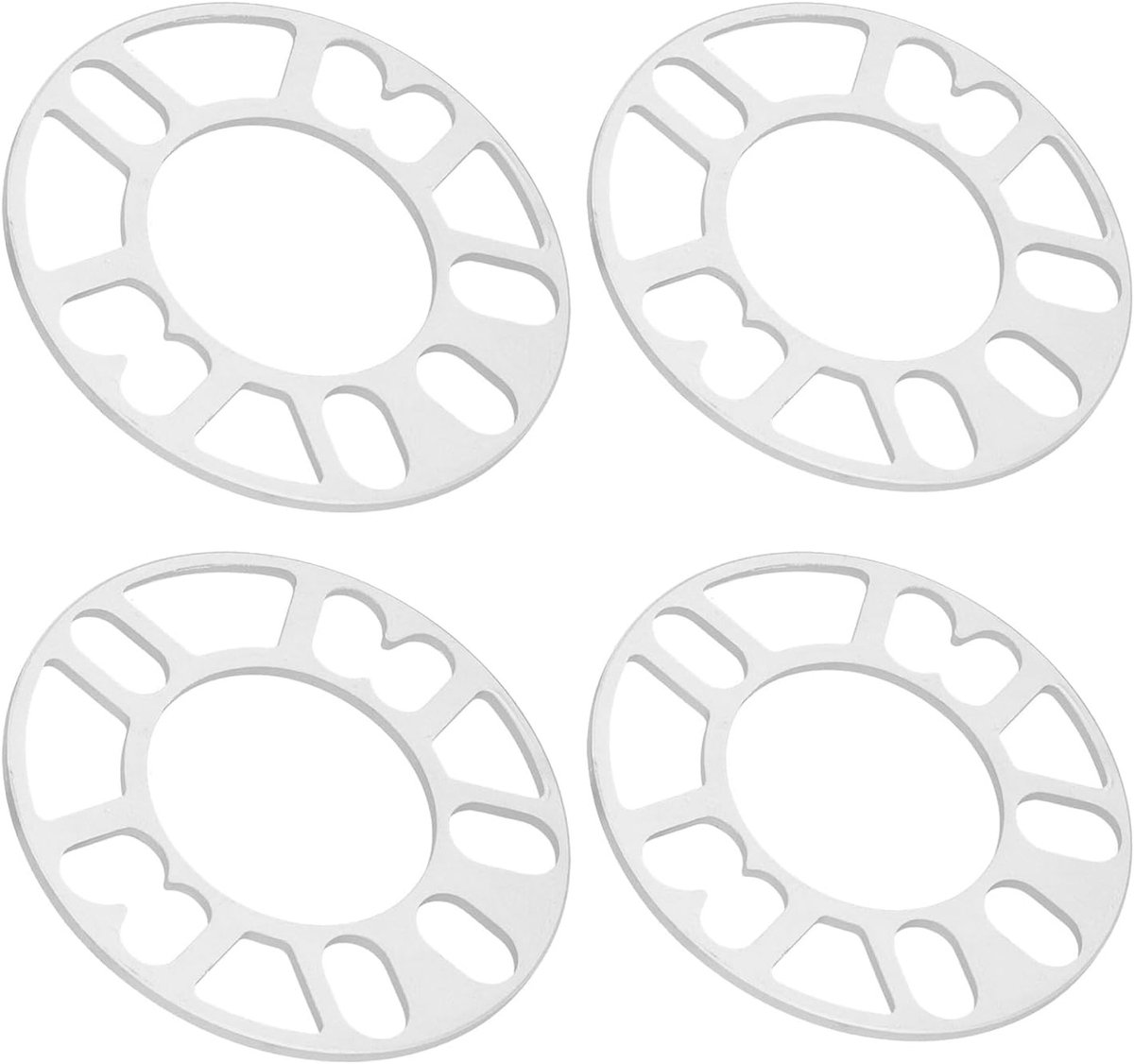 Dailygoods- Afstandsringen Aluminium - Wielafstandhouder - Universeel toepasbaar - 4/5 Noppenwiel - Buitendiameter 150 mm - Dikte 5 mm