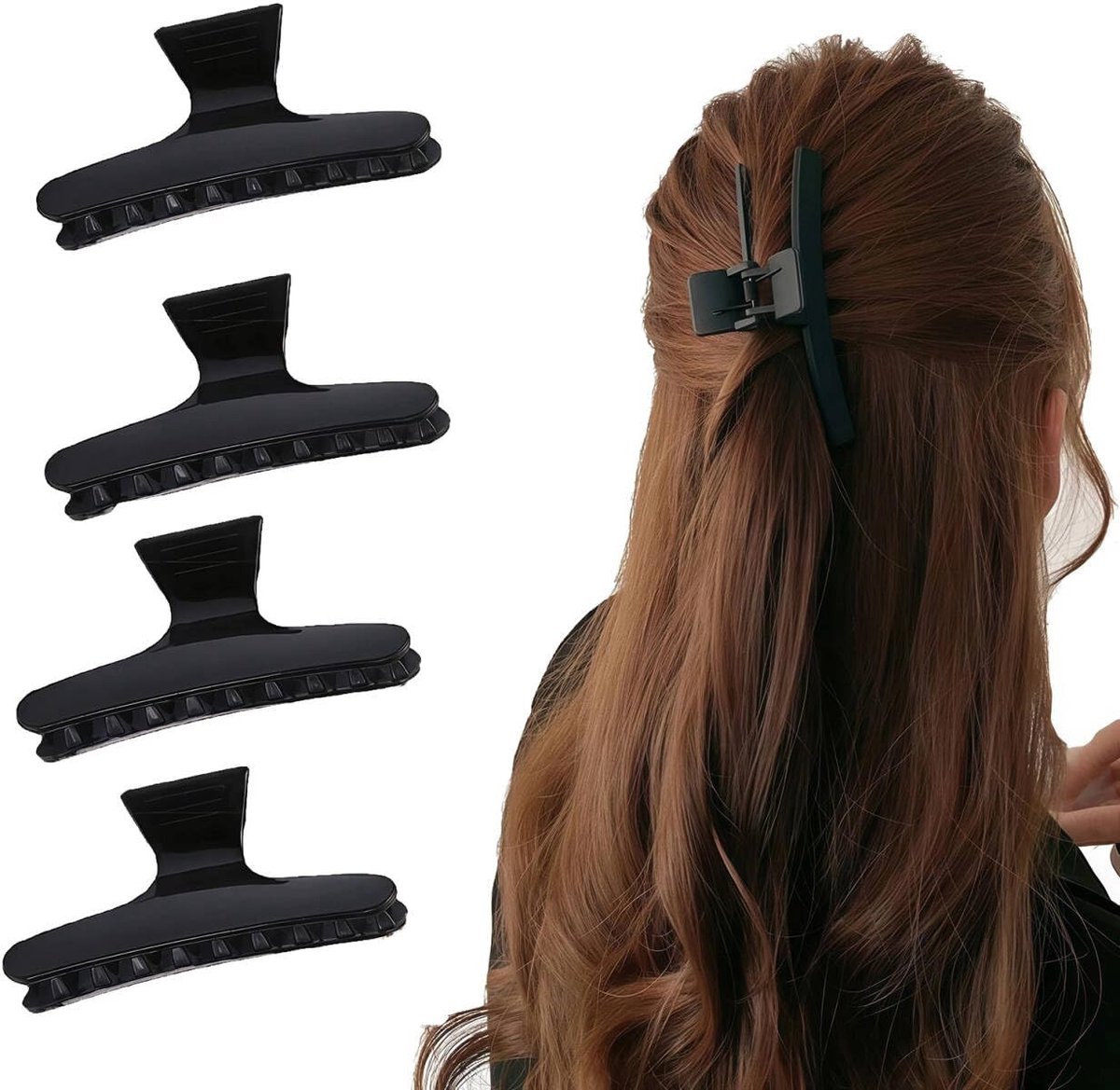Dailygoods- Haarclips 6 Stuks - Vlinder Klemmen - Styling Clips - Kappersaccessoires - Haarspeldjes - Geschikt voor Vrouwen en Meisjes