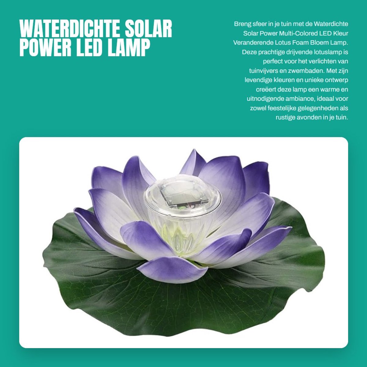 Dailygoods- Lotuslamp Waterdicht - Drijvende Vijverlamp - Multikleurige LED - Decoratieve Tuinverlichting - Ideale Wenslamp - Elegante Lotusvorm
