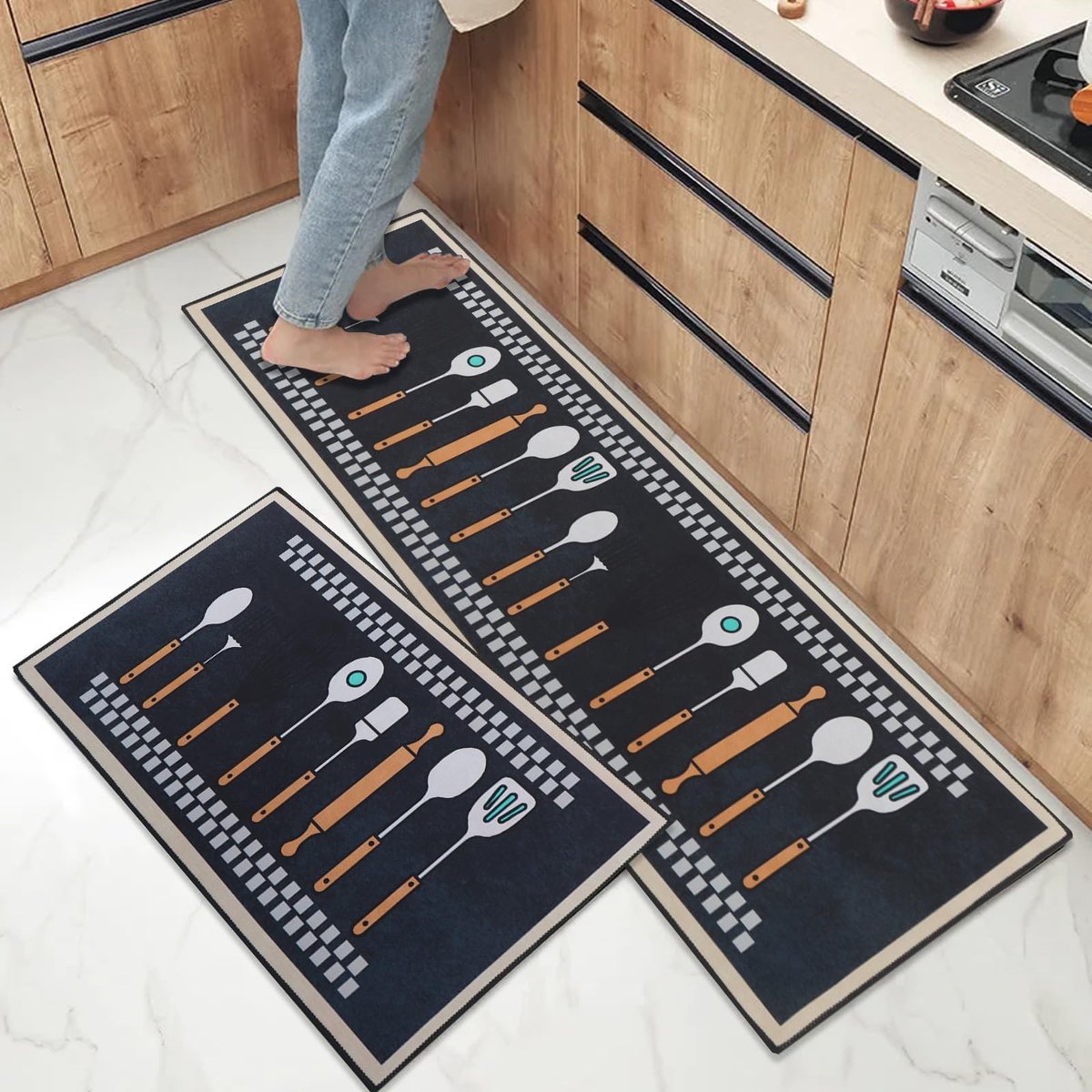 Dailygoods- Keukentapijt Antislip - Wasbaar - Water- en Olieabsorberend - 43 x 75 cm / 43 x 120 cm - Voor Keuken/Eetkamer - Duurzaam Materiaal - Keukenloper