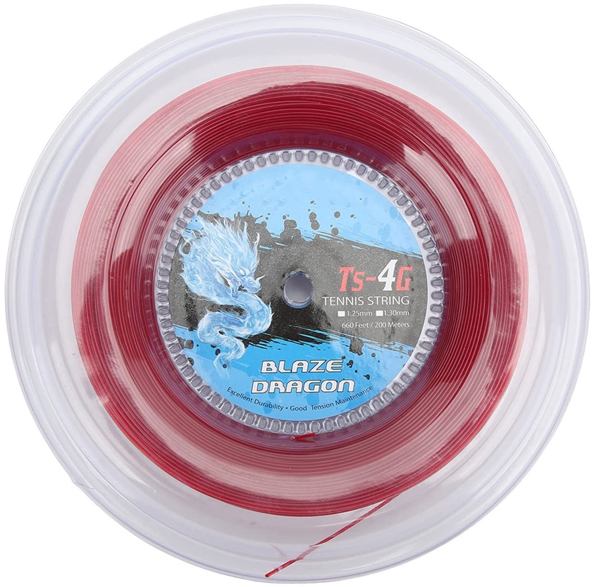 Dailygoods- Tennissnaren 1,3 mm - 200 m Haspel - Racketsnaarset - Rood - Voor Amateur Training - Polyester Materiaal - Tennisdraden