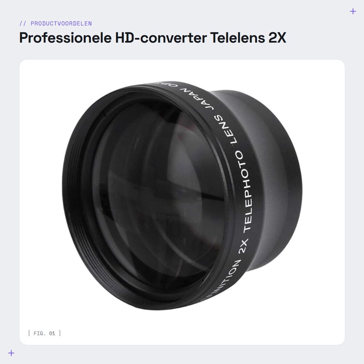Dailygoods- Telelens 2X Professionele HD-converter - Geschikt voor 37 mm - Aluminiumlegering - Optisch glas - Inclusief opbergtas - Gewicht 199 g - Lensconverter