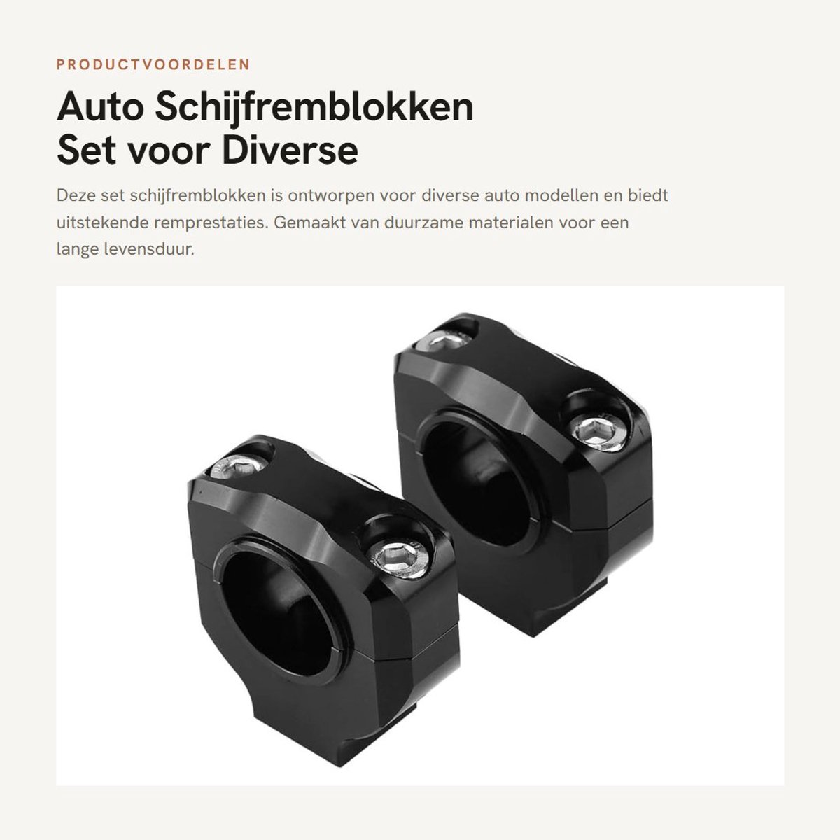 Dailygoods- Bremsbelägen Set - Keramisch - Voor/achter - Geschikt voor Teana J32 en Leaf - Inclusief klemmen/schroeven - Eenvoudig te installeren - Stuurklemmen