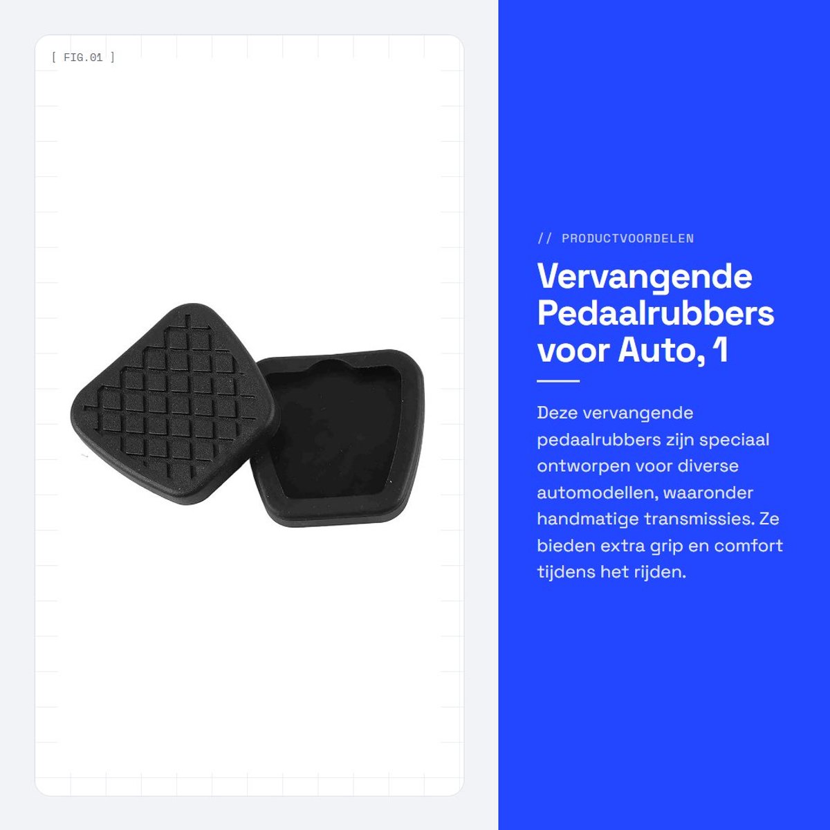 Dailygoods- Pedaalrubbers Vervangende Hoes - Geschikt voor Civic/Accord/CR-V - Vergroot Voetcontactgebied - Handmatige Transmissies - OE Nummer 46545-SA5-000 - Pedaalrubber