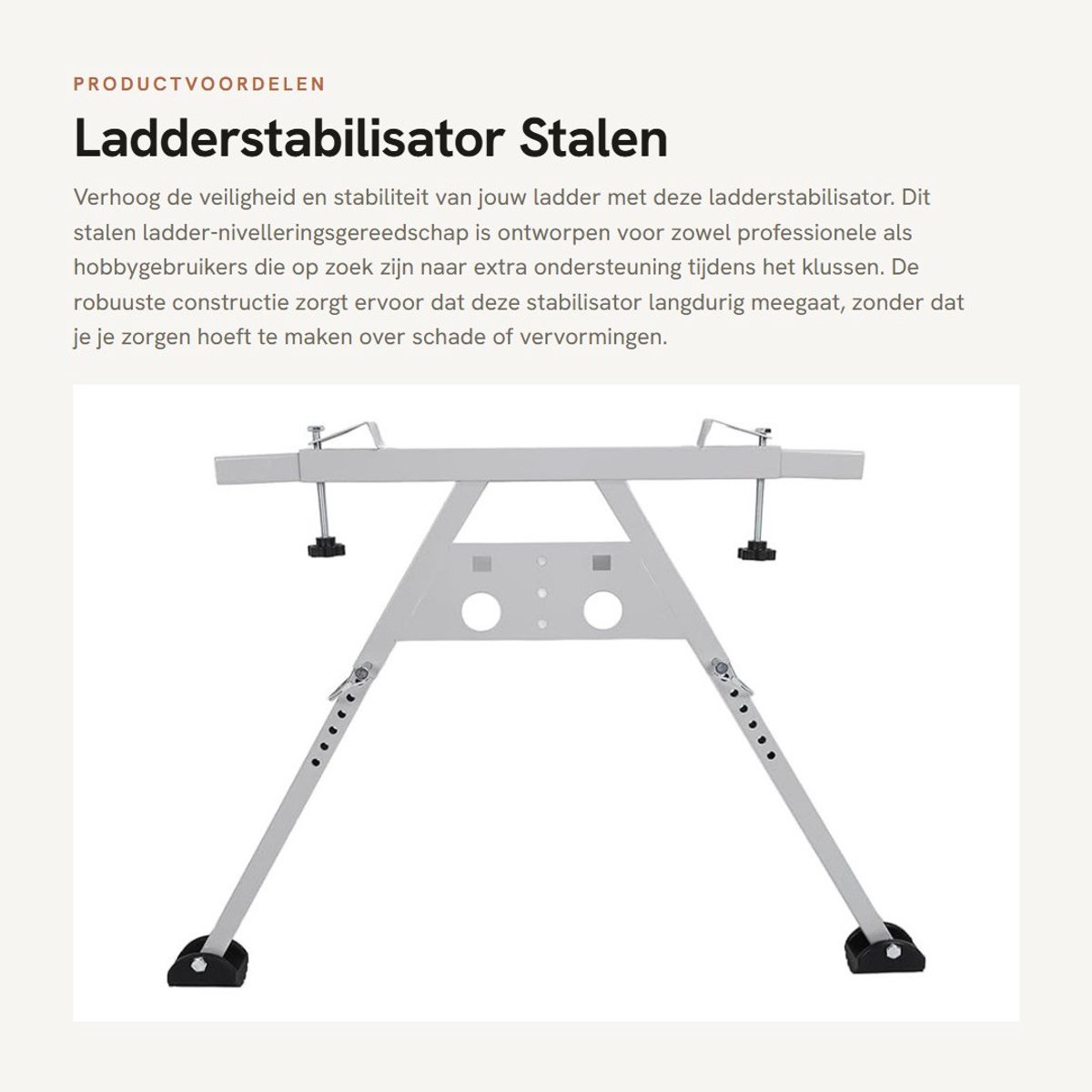 Dailygoods- Ladderstabilisator Duurzaam Staal - Lichtgewicht - Efficiënt en Stabiel - 21 Accessoires - Ondersteuning voor Veiligheid - Ladderaccessoire