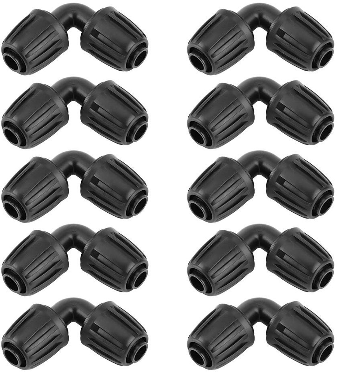 Dailygoods- Irrigatie Elleboog Connector - 10 Stuks - Sterk en Duurzaam - Lekbestendig - Eenvoudige Installatie - Hoogwaardig POM-Materiaal - Druppelslang