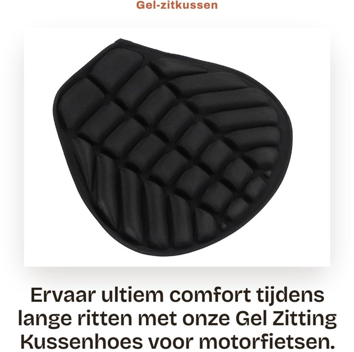 Dailygoods- Zitkussen Ergonomisch Ontwerp - 3D Schokabsorberend - Ademend Gel - Verkoelend - Comfortabel - Premium Materiaal - Motorzitkussen