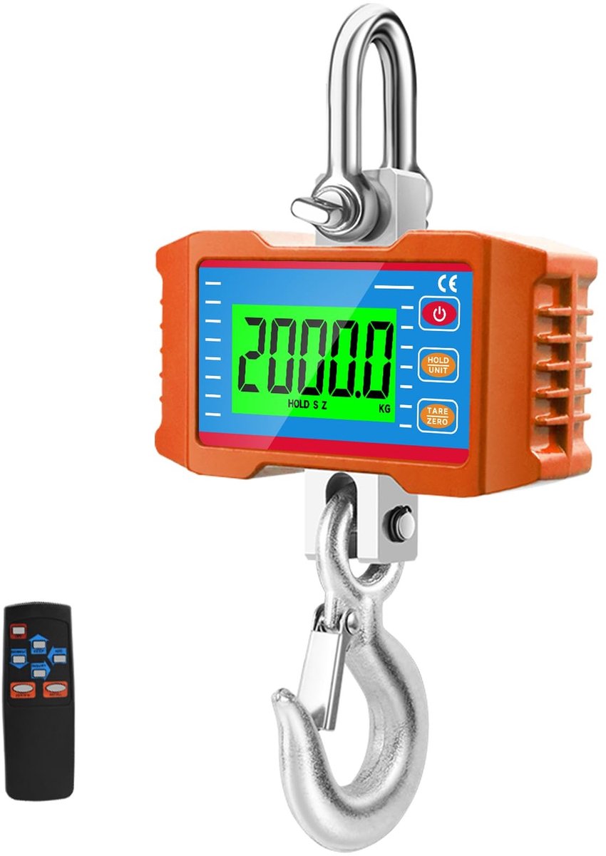 Dailygoods - Digitale Hangweegschaal tot 2000 kg met Afstandsbediening