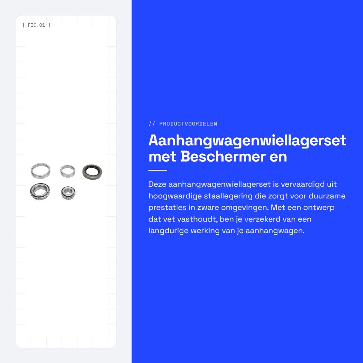 Dailygoods- Aanhangwagenwiellagerset Robuuste Constructie - Compleet met Lagervet - Oliekeerring - Slijtvast - Waterdicht - Versterkte Veer - Lagerset