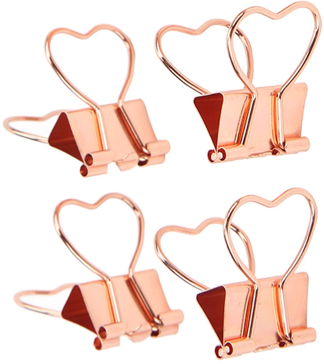 Dailygoods- Bindclips 10 Stuks Hartvorm - Papierklemmen - Decoratieve Paperclips - Grappige Klemmen - Notities - Hoogwaardig Materiaal - Papierclips
