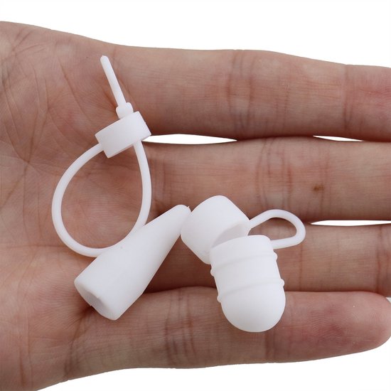 Dailygoods - Apple Potlood Hoesje - Siliconen Cap Houder - Anti-verlies Design - Wit - Geschikt voor iPad Pro - Inclusief Kabel Adapter Tether — afbeelding 4