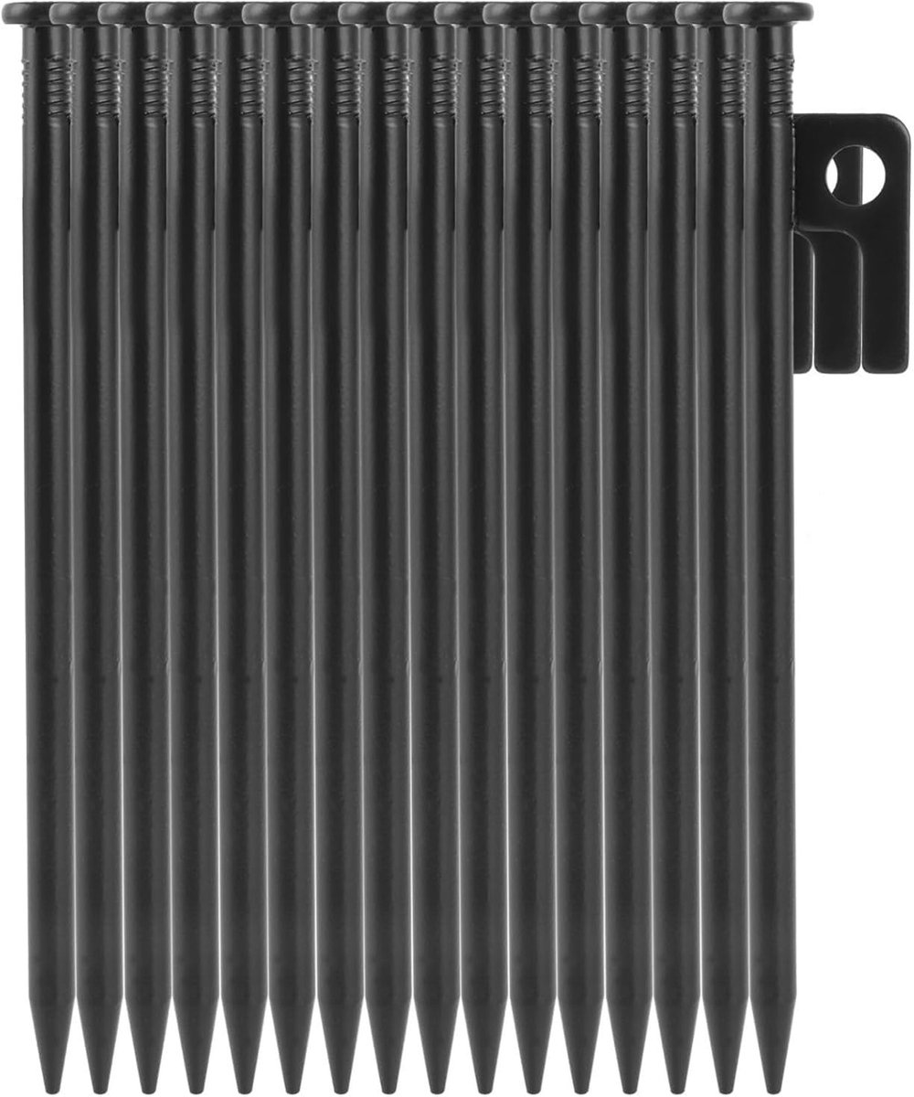 Dailygoods- Tentharingen 25 cm - 20 stuks - Stalen Haringen - Stormbestendig - Compacte Opbergtas - Hoogwaardig Koolstofstaal