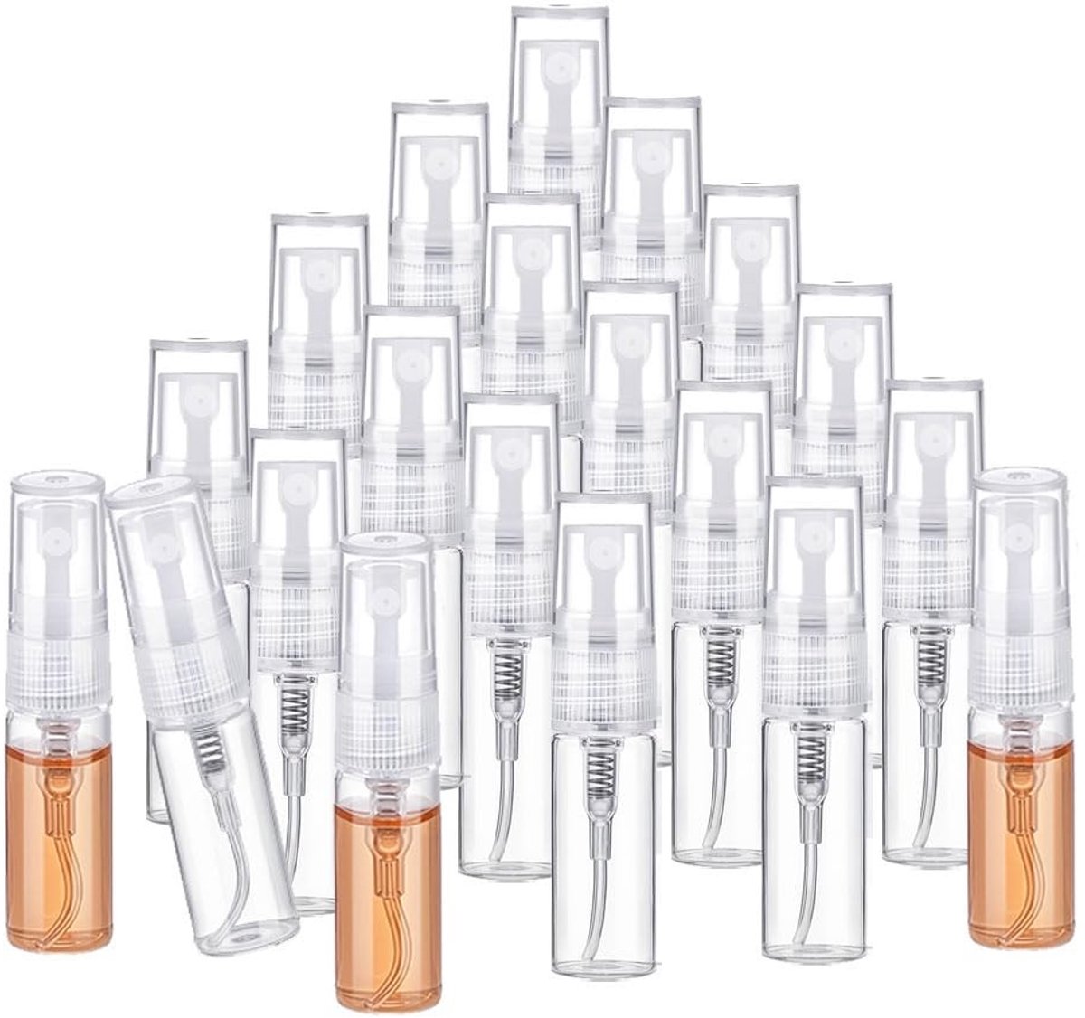 Dailygoods - 100 Stuks Mini-Spuitflessen 3 ml van Glas met Fijne Nevel