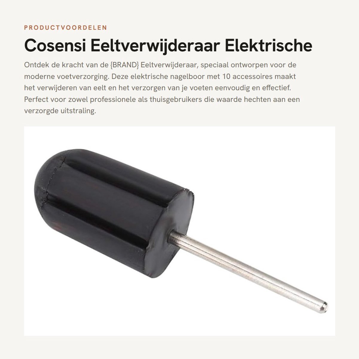 Dailygoods - Eeltverwijderaar - Elektrische Nagelboor - Ideaal voor Voetverzorging - Bruin - Pedicure Cutter - Geschikt voor Manicure - 10 Stuks