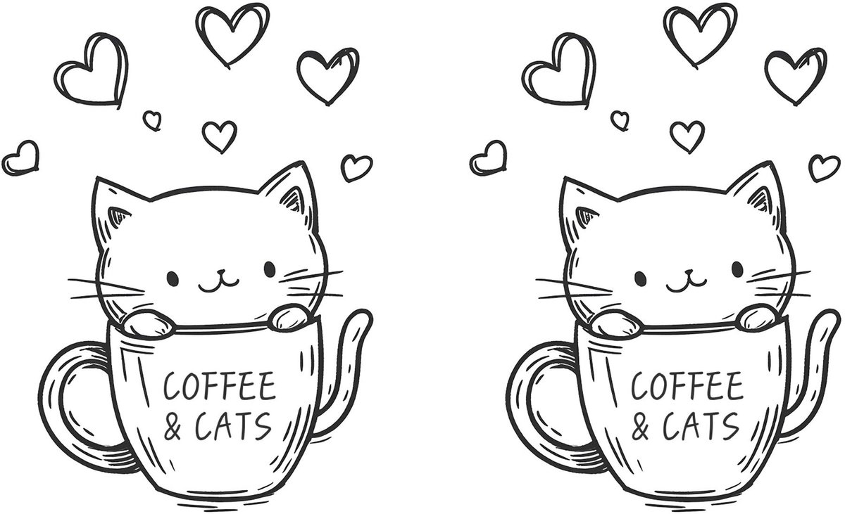 Dailygoods- Muursticker Koffiemok - Wanddecoratie Keuken - Muurstickers Koffiehuis - Muurstickers Eetkamer - Muurstickers Kantoor - Kunststof Zwart/Meerkleurig