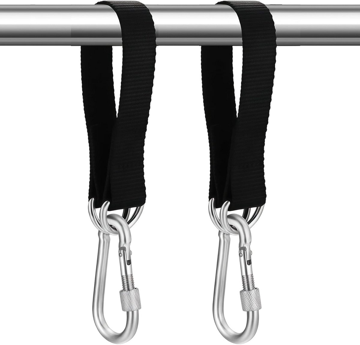 Hangmat Bevestiging - Schommelophanging Ophangset - Tuin Ontspanning - Hoogwaardig Nylon Materiaal - 2 stuks 30 cm - Zwart