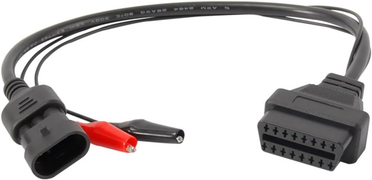 OBD2 Adapterkabel - Diagnosekabel Verlengkabel - Auto Diagnose - 3-polig naar 16-polig - 33cm - Zwart